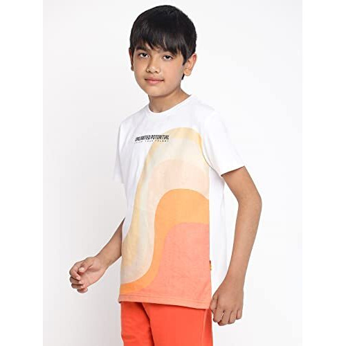 Lil Tomatoes Boys Cotton Polo T-Shirt, Orange, 13-14 Years