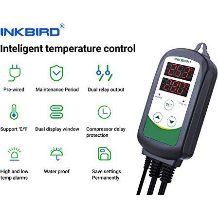 Inkbird Temperature Controller Digital Thermostat Controller With 1.97 Inches Replacement Ntc Probe For Heating And Cooling Uk Plug