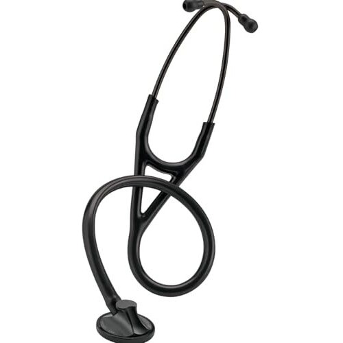 3M Littmann Master Cardiology Stethoscope, Black Plated Chestpiece And Eartubes, Black Tube, 27 Inch, 2161