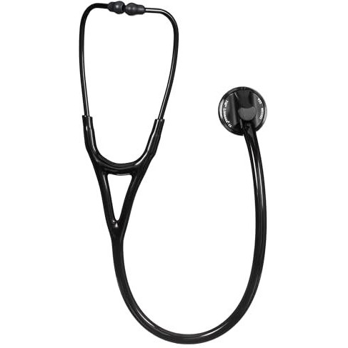 3M Littmann Master Cardiology Stethoscope, Black Plated Chestpiece And Eartubes, Black Tube, 27 Inch, 2161
