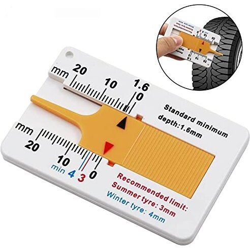 Amicitools Tyre Thread Measuring Gauge, 0~20Mm Depth Gauge For Car Bike Wheel