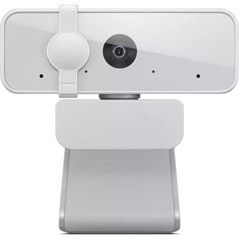 Lenovo 300 Fhd Webcam With Full Stereo Dual Built-In Mics | Fhd 1080P 2.1 Megapixel Cmos Camera |Ultra-Wide 95 Lens, 4X Digital Zoom | 360 Rotation | Flexible Mount | Cloud Grey