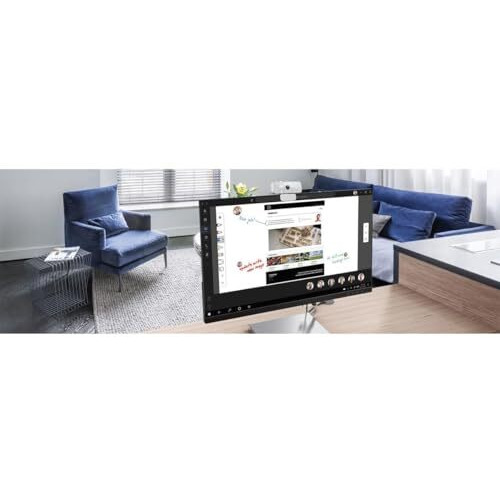 Lenovo 300 Fhd Webcam With Full Stereo Dual Built-In Mics | Fhd 1080P 2.1 Megapixel Cmos Camera |Ultra-Wide 95 Lens, 4X Digital Zoom | 360 Rotation | Flexible Mount | Cloud Grey