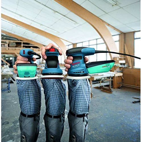 Bosch Gex 125-1 Ae Heavy Duty Electric Random Orbit Sander, 250W, 12,000 Rpm, 24,000 Opm, 125 Mm Pad Dia., Hook-And-Loop Fastening,1.3 Kg + Microfilter Box & Bosch Sanding Disc, 1 Year Warranty