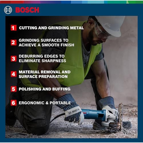 Bosch Professional Gws 600 Angle Grinder | 670W Power | No-Load Speed Of 11000 Rpm | Versatile Cutting And Grinding Tool | M10 Grinding Spindle Thread | 100 Mm Disc | 1 Year Warranty