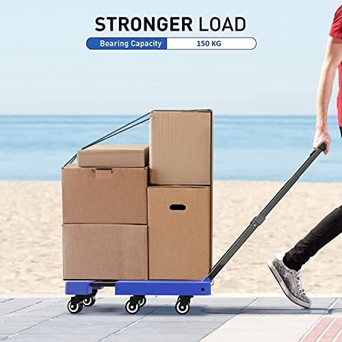 Xxssier Foldable Platform Trolley For Heavy Weight/Material Handling Goods With Capacity Of 150Kg With 6 Wheels (Includes String And Trolley)