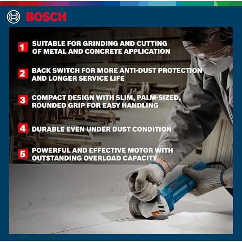 Bosch Professional Gws 800 Angle Grinder | 800W Power | No-Load Speed Of 11000 Rpm | 2 Cutting And 1 Grinding Wheel| M10 Grinding Spindle Thread | 100 Mm Disc | 1 Year Warranty