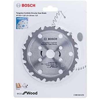 Bosch Coolteq Circular Saw Blade 5''-12T - Eco For Wood - 125 X 1.6/1.0 X 20Mm - Tungsten Carbide