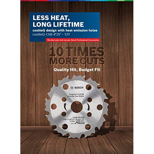 Bosch Coolteq Circular Saw Blade 5''-12T - Eco For Wood - 125 X 1.6/1.0 X 20Mm - Tungsten Carbide