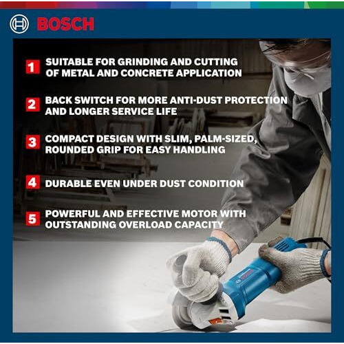 Bosch Professional Gws 800 Angle Grinder | 800W Power | No-Load Speed Of 11000 Rpm | Versatile Cutting And Grinding Tool | M10 Grinding Spindle Thread | 100 Mm Disc | 1 Year Warranty