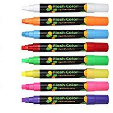Techzere Liquid Chalk Markers, Fluorescent Neon Chalkboard Chisel Marker Pens For Glass, Led Writing Boards Etc (Pack Of 8) (Multicolor)