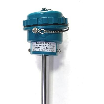 Litost Thermocouple K- Type Temperature Sensor Size-8 Mm Total Length-12 Inch Thread-1/2" (Match & Buy)