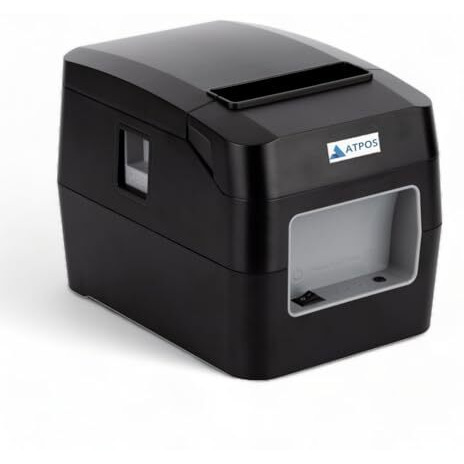 Atpos Hl-300 80Mm (3 Inches) Direct Thermal Monochrome Wired Home Inkjet Printers | Esc/Pos Print Billing (Usb, 220Mm/S) | Auto Cutter, Black