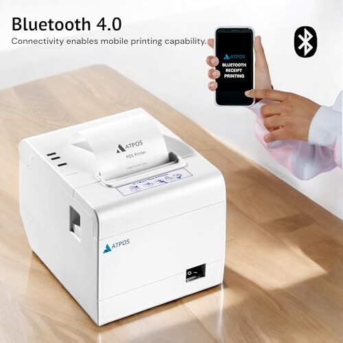 Atpos At-402 80Mm 3 Inch Thermal Receipt Printer (Bluetooth + Usb) | Auto Cutter