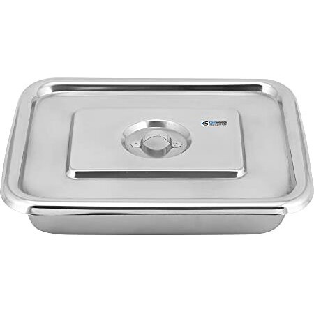 Kashi Surgicals Stainless Steel With Cover Instrument Tray With Lid (10X8 Inch)