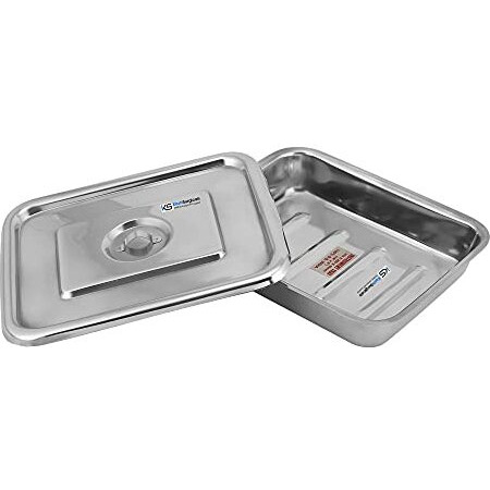 Kashi Surgicals Stainless Steel With Cover Instrument Tray With Lid (10X8 Inch)