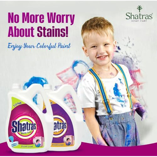 Shatras Deep Action - Front Load Laundry Liquid Detergent 5L X Pack Of 2|Non Toxic,Eco Freindly Best For Front Load And Top Load| Biodegradable & Chemical Free Laundry Liquid