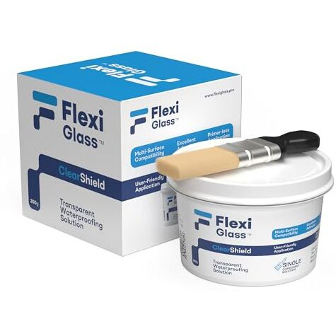 Flexi Glass Clear Shield Transparent Waterproofing Solution For Roof Leakage Crack Seal Agent Roof Water Leakage Solution Water Proof Glue Transparent Glue Waterproofing For Pipe Wall Tiles (250 Ml)