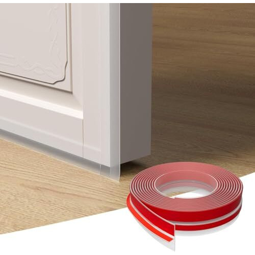 Tcco T-Shaped Clear Silicone Seal Strip, Weather Stripping Door Seal Strip For Door & Windows Gaps, Glass Door Seal Strip, Glass Door Gap Windproof Strip, Self-Adhesive Weatherstrip (Clear(3 Meter))