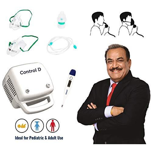 Control D Compressor Piston Nebulizer With Adult & Child Kits, White