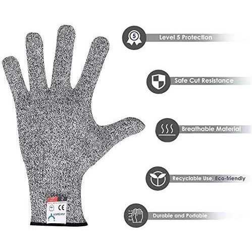 Unity Brand Safety Industrial Gloves Anti Cut Resistant Level 5 Protection With Elastic Hand Fitting Heavy Duty Working Gloves (Free Size, Grey, 1 Pair)