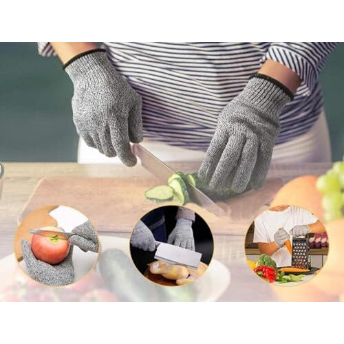 Unity Brand Safety Industrial Gloves Anti Cut Resistant Level 5 Protection With Elastic Hand Fitting Heavy Duty Working Gloves (Free Size, Grey, 1 Pair)
