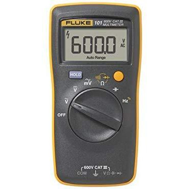 Fluke 101 Digital Multimeter 6000 Counts Volt Meter Ip40 Ac/Dc Volt & Ohm Tester Continuity Test With Buzzer Portable Electrical Tool Tests Live Wire