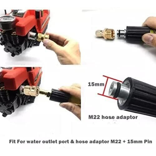 Starq Quick Connect Adapter Fittings For Pressure Washer Hose Pipe M22 X 15 (One Male And One Female Adapter)