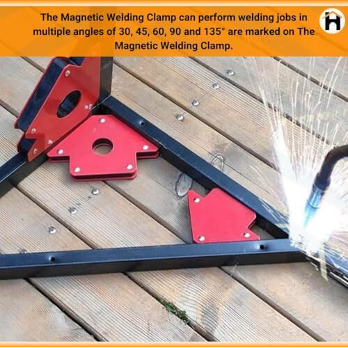 Homdum 1.4Kg 6Pc Multi Angle Magnetic Welding Holder Clamps Set 2X3 Inch Arrow, 2X Triangle, 2X Mini,Welding Tools Strong Magnet Pull For Accurate Alignment Fabrication