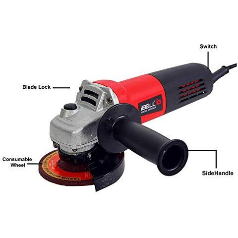 Ibell Angle Grinder Ag10-72, 1050W Heavy Duty, Copper Armature, Disc Dia 100Mm, 10500 Rpm With Grinding Wheel And Guard
