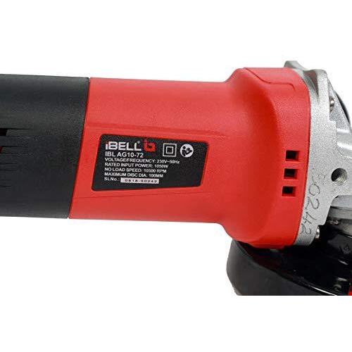 Ibell Angle Grinder Ag10-72, 1050W Heavy Duty, Copper Armature, Disc Dia 100Mm, 10500 Rpm With Grinding Wheel And Guard