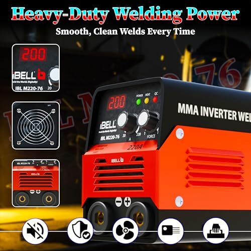 Ibell Inverter Arc Welding Machine (Igbt) 220A With Hot Start, Anti-Stick Functions, Arc Force Control - 2 Year WarrantyIbl M220-76