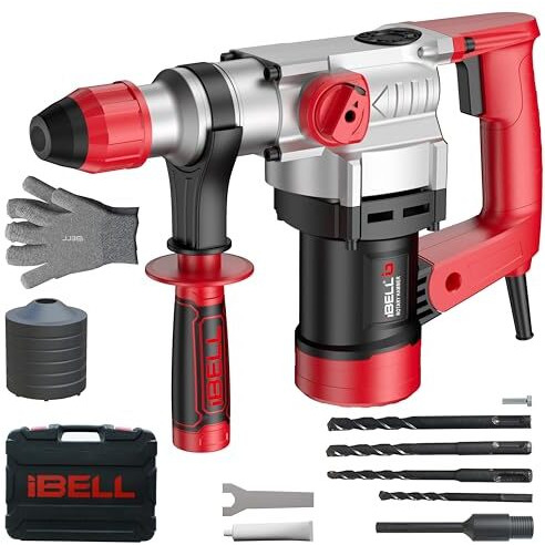 Ibell Rotary Hammer Core Drill Rh28-101, 1000W, Copper Armature,750Rpm, Sds Plus Chuck 26Mm, Impact Energy 5J, Impact Rate 4000/Min