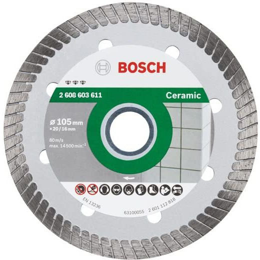 Bosch Professional Diamond Tile Cutting Disc/Wheel (Ceramic & Glazed Tiles) (105Mm, 4)