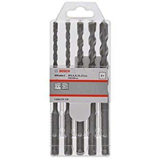 Bosch Hammer Drill Bit Sds Plus-1 Set | Optimized For Concrete & Masonry | Sds Plus Compatibility | Precision Ground Tips For Faster Work | Ideal For Heavy-Duty Professionals & Diyers | 5 Pcs Set
