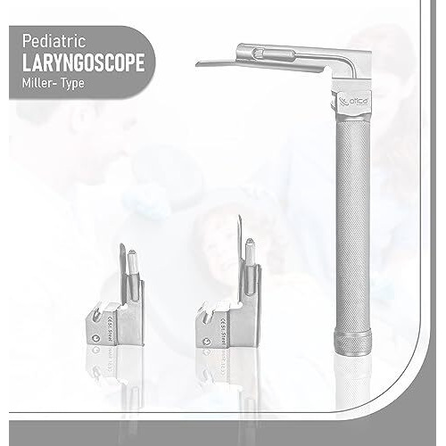 Otica Pediatric Miller Type Laryngoscope Set (Blade Size 00, 0 And 1) (Led)