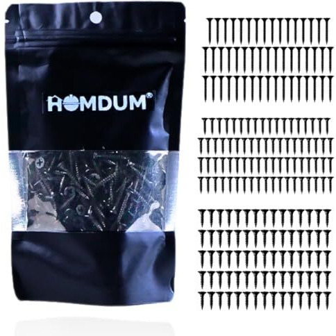 Homdum Assorted Black Dry Wall Screws 3 Sizes (13 Mm To 25 Mm) + Ph Bit 1 Nos, (Pack Of 451 Pieces)
