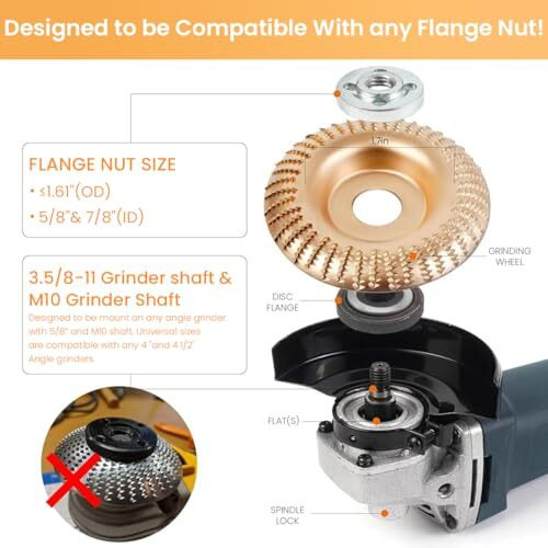 Serplex 5Pcs Angle Grinder Wood Carving Disc Set, 4 And 4 1/2 Angle Grinder Attachments With 5/8 Inch Arbor, Stump Grinder Tool Grinding Wheel Shaping Disc For Wood Cutting, Grinder Cutting Wheel