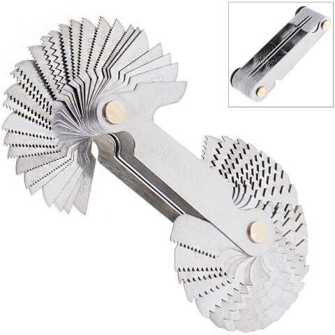 Jaibros Screw Pitch Gauge 4 To 62 Tpi, 0.25 To 6.0 Mm Combination With 55 Degree And Metric 60 Degree