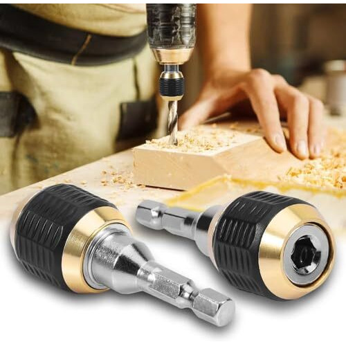 Aasons Screwdriver Drill Bit Holder 1/4" Inch Hex Shank Universal Drill Chuck Adapter, Anti-Slip Self Locking Quick Release Drill Bit Extension For Hand-Held Drivers Or Power Drill, 60Mm (Pack Of 1)