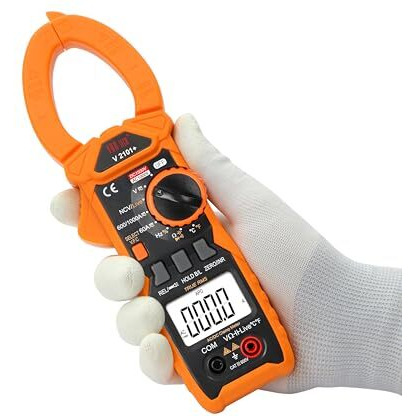 Var Tech Digital Clamp Meter V 2101+ True Rms 1000 A Ac Dc 1500/1000 V Dc/Ac Auto Ranging, 6000 Counts, High Precision With Ncv, Vfc, In Rush Current, Low Z,Temperature,Frequency,Live Test, Orange