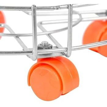 Stainless Steel Cylinder Trolley With Wheels | Gas Trolly - Lpg Cylinder Stand, Kitchen Gas Trolly (Pack Off 1)