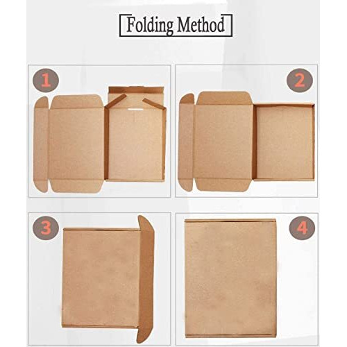 Jia Industries Flat Brown Corrugated Sturdy Shipping Boxes Size  4&quotL X 4&quotW X 1.5&quotH (Shipping Boxes-Pack Of 25)