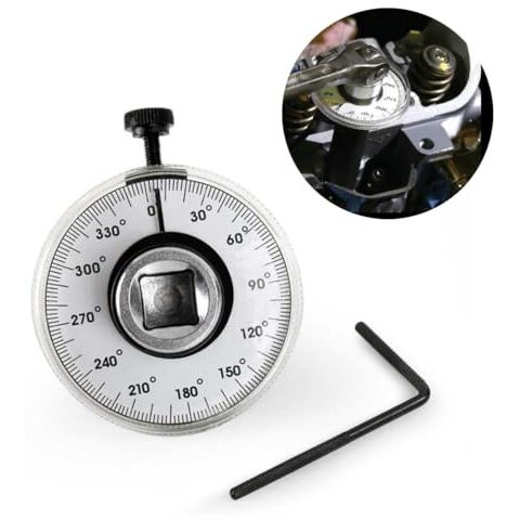 Serplex 1/2 Inch Torque Wrench Angle Gauge Tool, 1/2" 360 Degree Torque Angle Gauge Car Auto Meter Tool For Drive Measurer Car Garage 360-Degree Dial Angle Gauge Precise Fastening Angle Torque Gauge