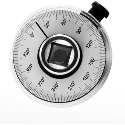 Serplex 1/2 Inch Torque Wrench Angle Gauge Tool, 1/2" 360 Degree Torque Angle Gauge Car Auto Meter Tool For Drive Measurer Car Garage 360-Degree Dial Angle Gauge Precise Fastening Angle Torque Gauge