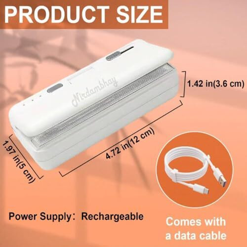 Gitgrnth Rechargable Mini Bag Sealer For Thik Plastic Bags Portable Heat Vaccum Sealer 2 In 1 Magnetic Heat Sealing & Cutting For Cookie Bag,Cereal Bag,Mylar Bag,Pet Food Bag (White Usb Rechargable)