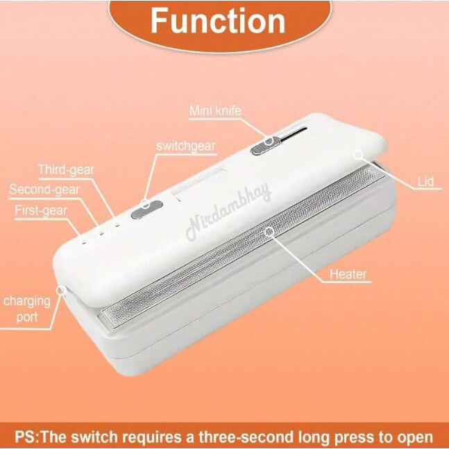Gitgrnth Rechargable Mini Bag Sealer For Thik Plastic Bags Portable Heat Vaccum Sealer 2 In 1 Magnetic Heat Sealing & Cutting For Cookie Bag,Cereal Bag,Mylar Bag,Pet Food Bag (White Usb Rechargable)