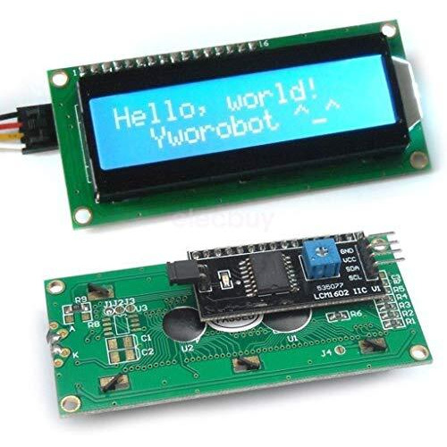 Invento 1Pcs 1602 16X2 Hd44780 Character Lcd Yellow-Green Welded With Iic/I2C Serial Interface Adapter Module