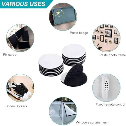 Velcro Adhesive Mounting Pads - 2 Inch Round, Heavy Duty Sticky Back Hook And Loop Tape, Removable & Reusable, Strong Bond For Walls, Home, Office, Diy Projects (10)