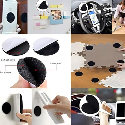 Velcro Adhesive Mounting Pads - 2 Inch Round, Heavy Duty Sticky Back Hook And Loop Tape, Removable & Reusable, Strong Bond For Walls, Home, Office, Diy Projects (10)